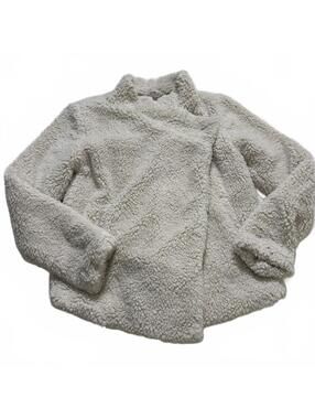 BB DAKOTA Faux Shearling Off white Asymmetrical Fleece SZ XS‎ Cabin Core